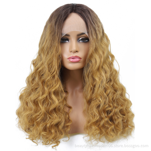 Wholesale Cheap Colored Smooth and Soft Synthetic Heat Resistant Fiber Short Bob Curly Wave Hd Lace Front Synthetic Hair Wigs